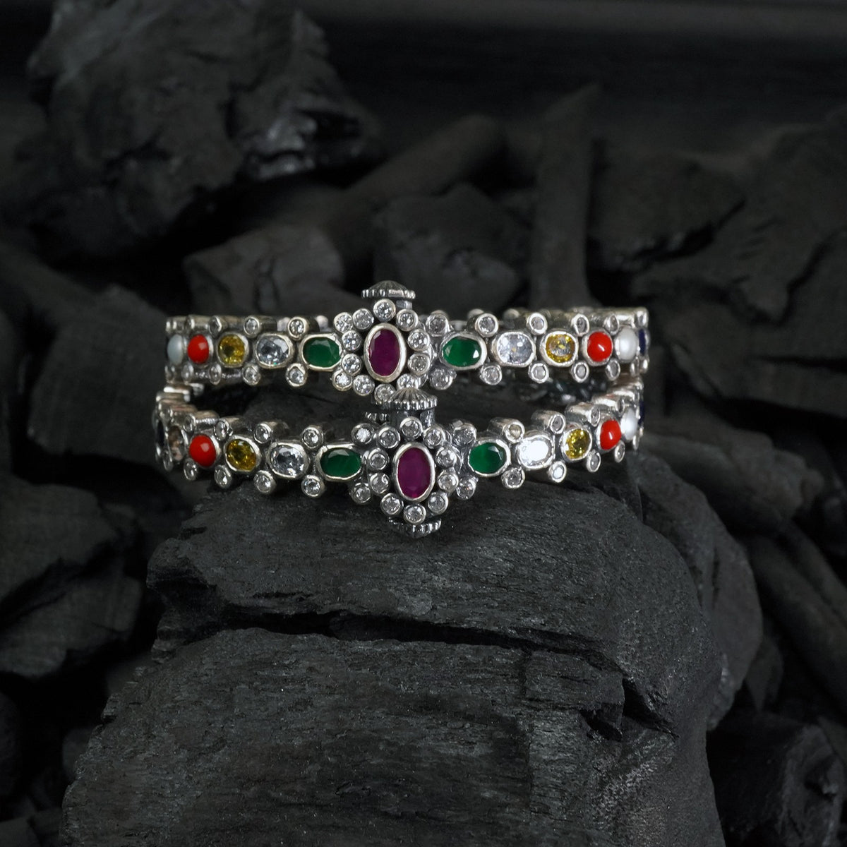 Silver navratna bangle 925 silver