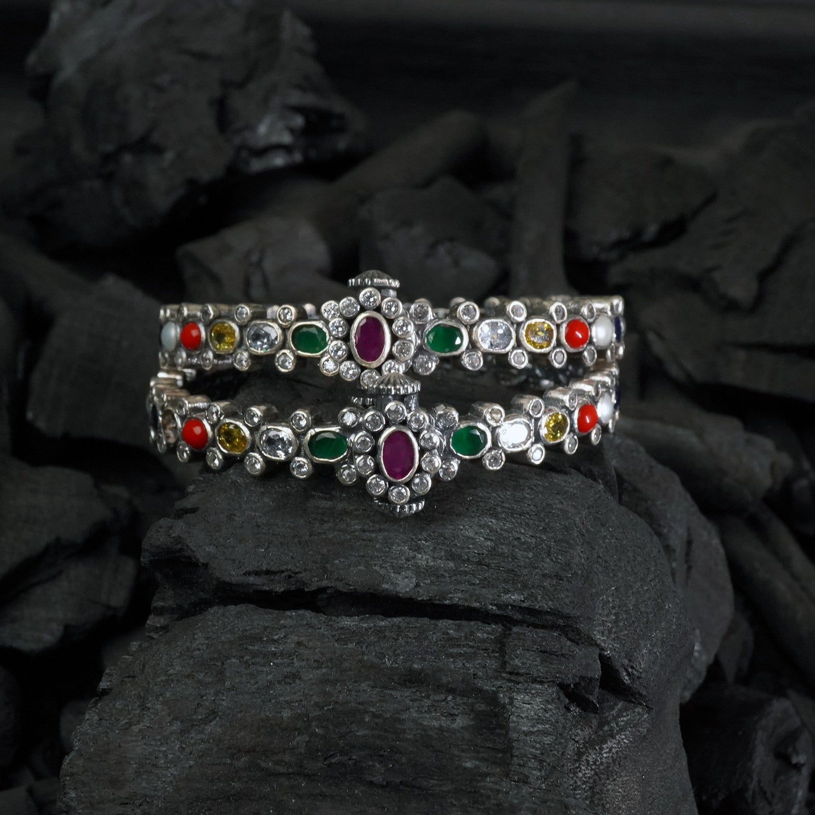 Silver navratna bangle 925 silver