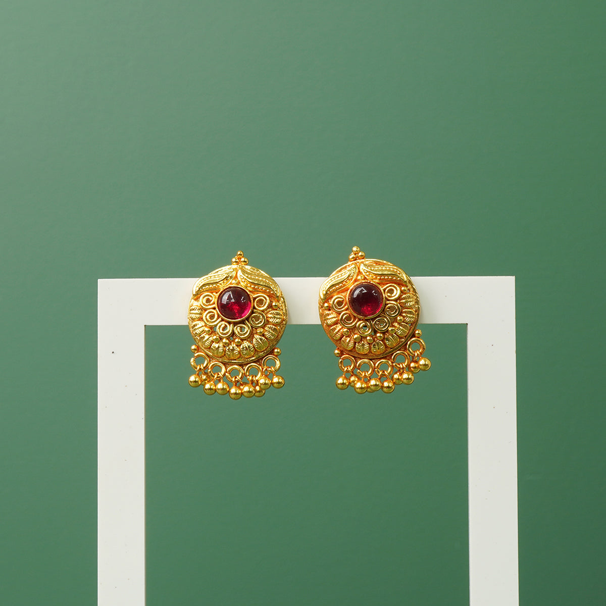 Silver studs that look like gold