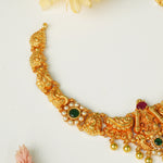 South Indian silver necklace gold plated design