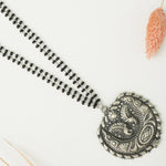 Temple Chandrakor pendant silver mangalsutra detail