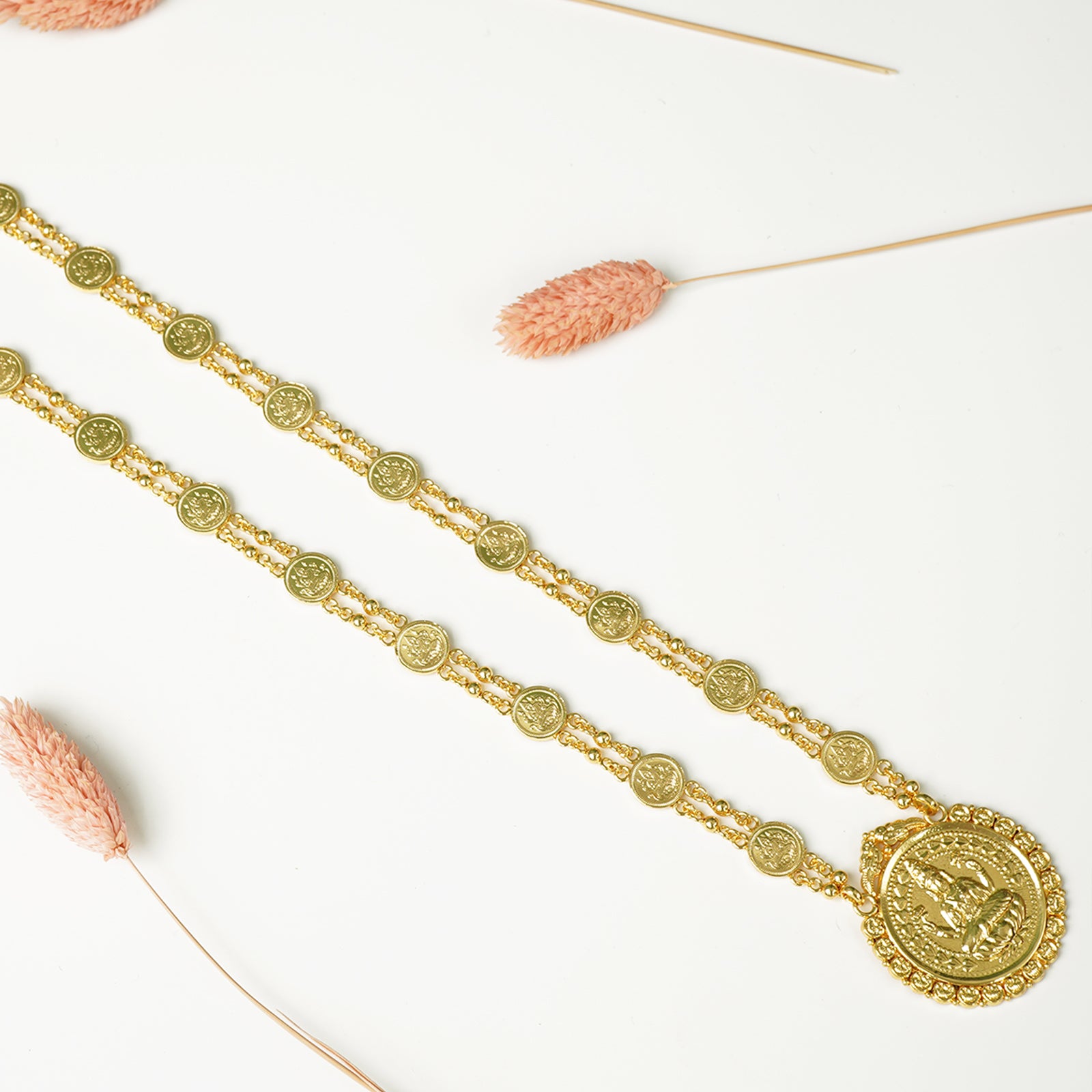 Temple laxmi haar design in silver