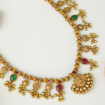 Vintage laxmi pendant silver detail