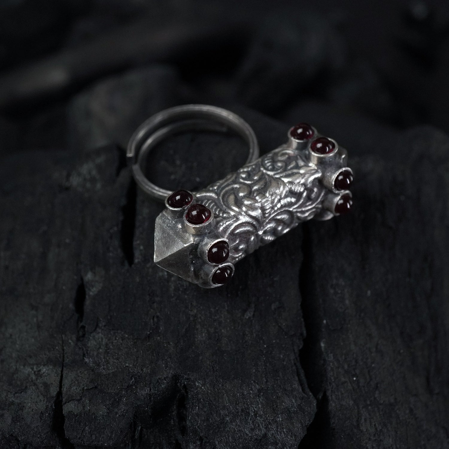 Adjustable Silver Box Ring