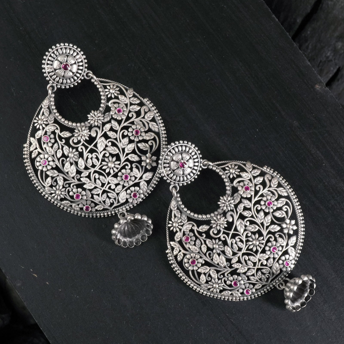 Filigree silver earrings