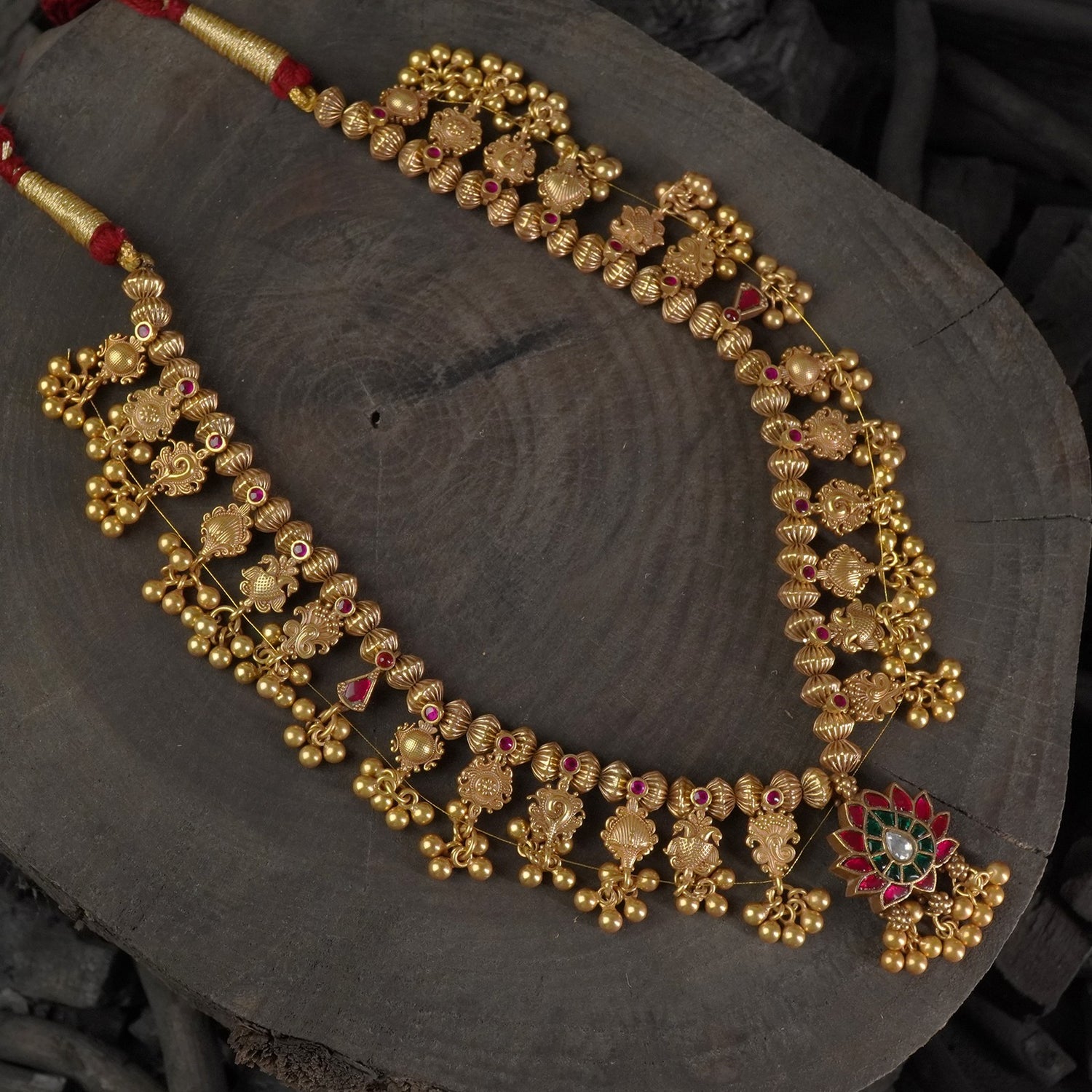 Bridal Silver Kolhapuri Saaj with Jadau Kundan pendant