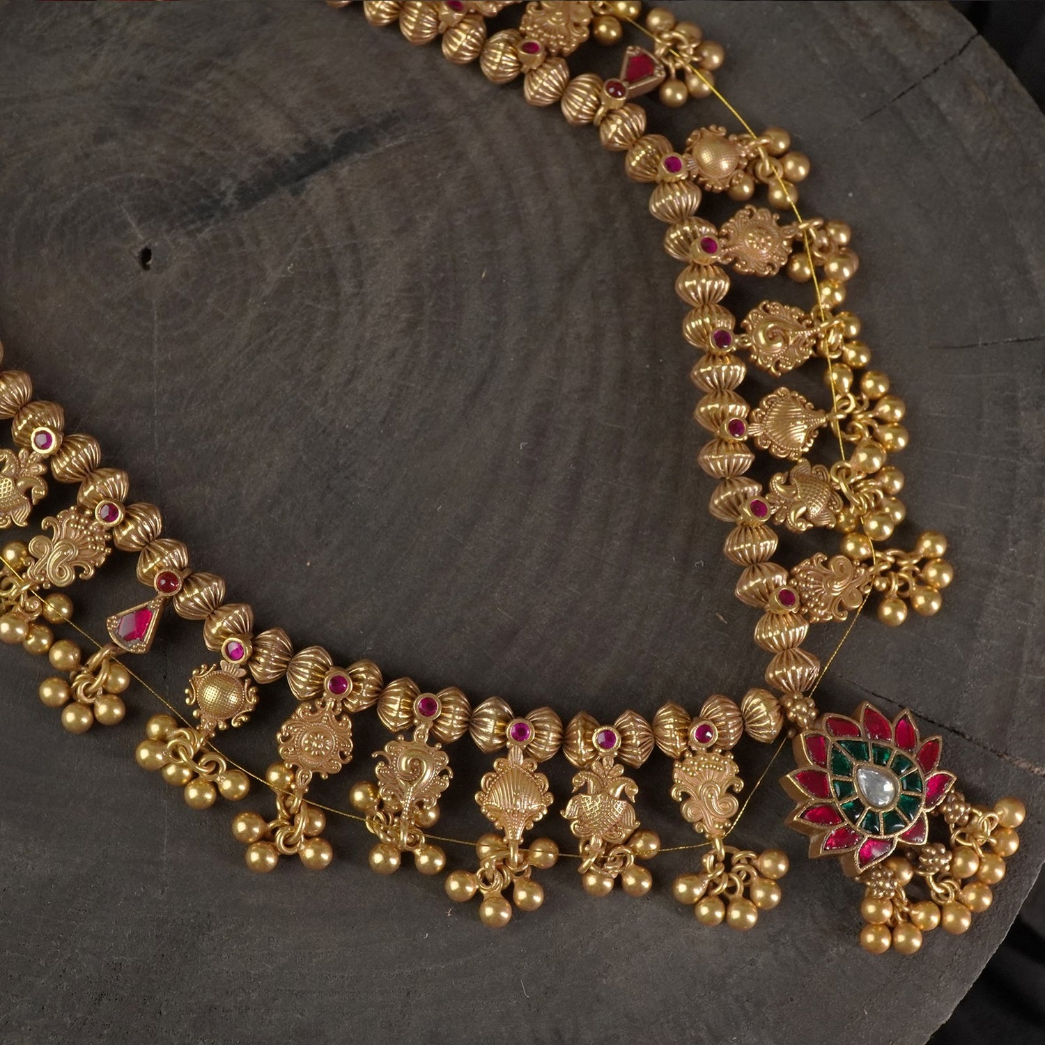 Bridal Silver Kolhapuri Saaj with Jadau Kundan pendant