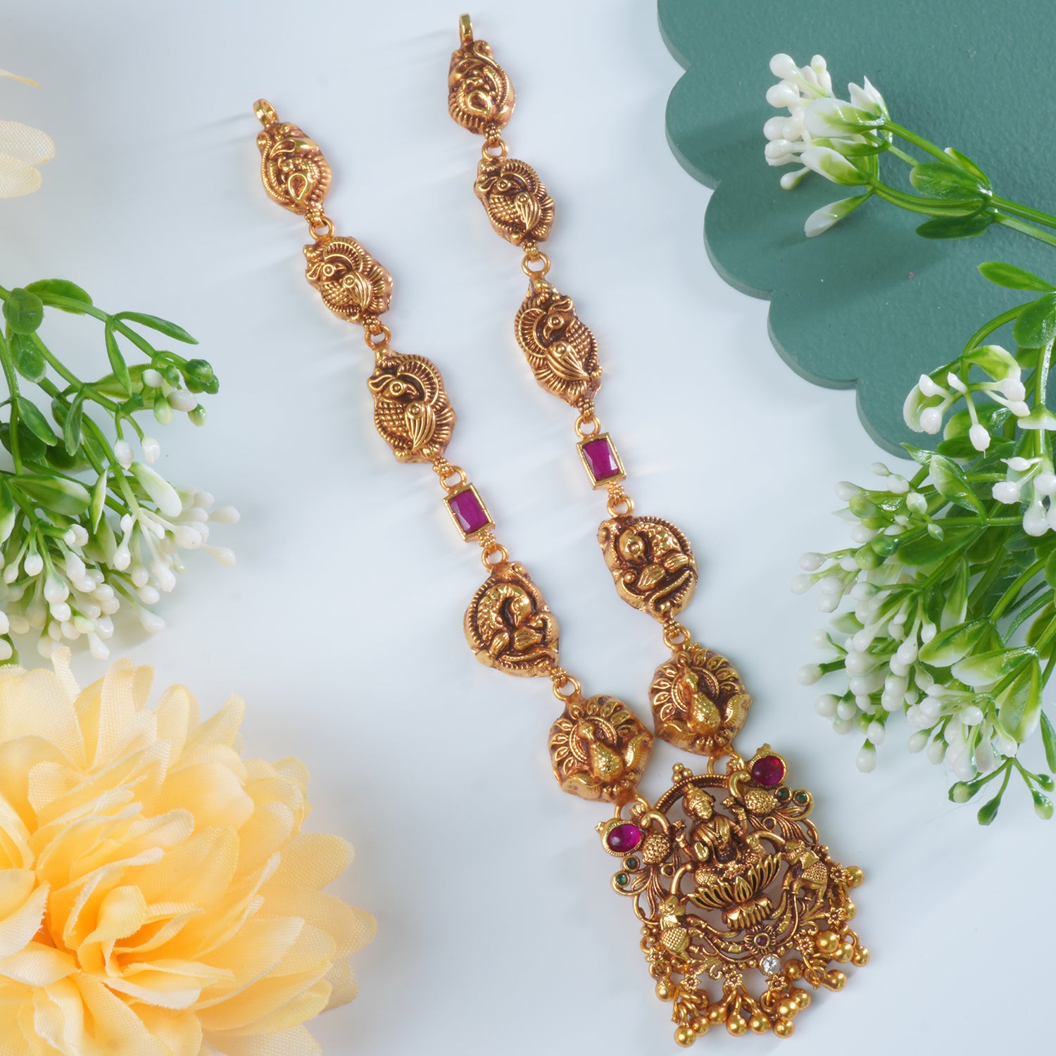 Silver Antique Gold Plated Short Necklace