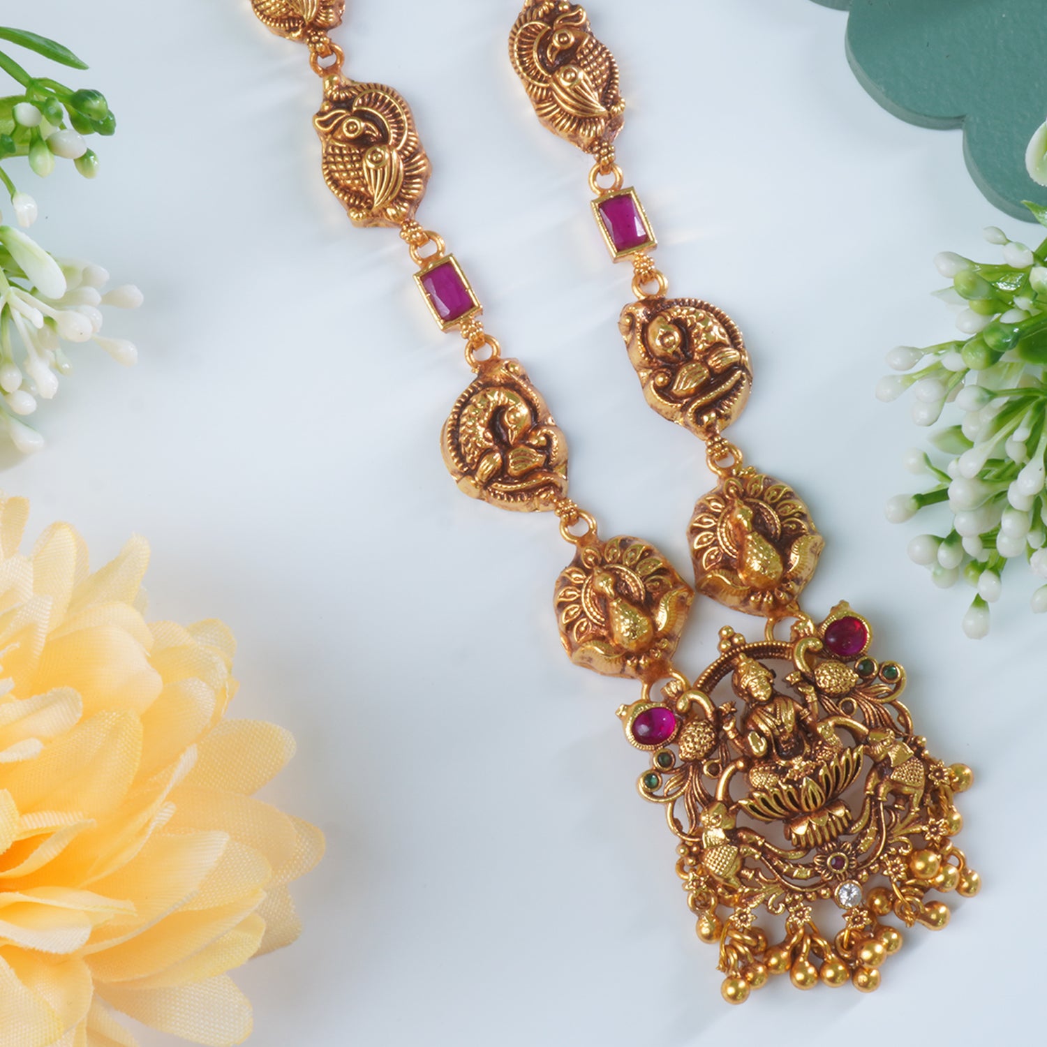 Silver Antique Gold Plated Short Necklace