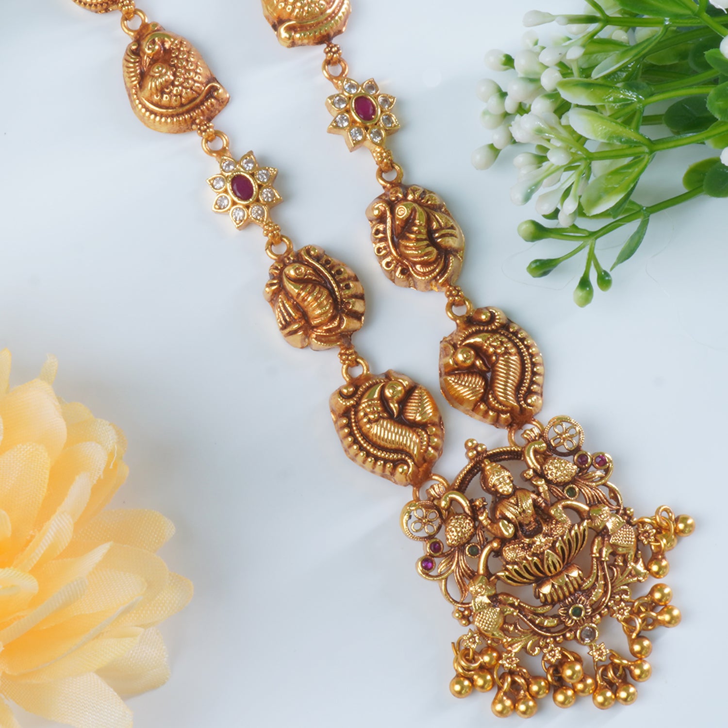 Silver Antique Gold Plated Short Necklaces Online with Free Shipping