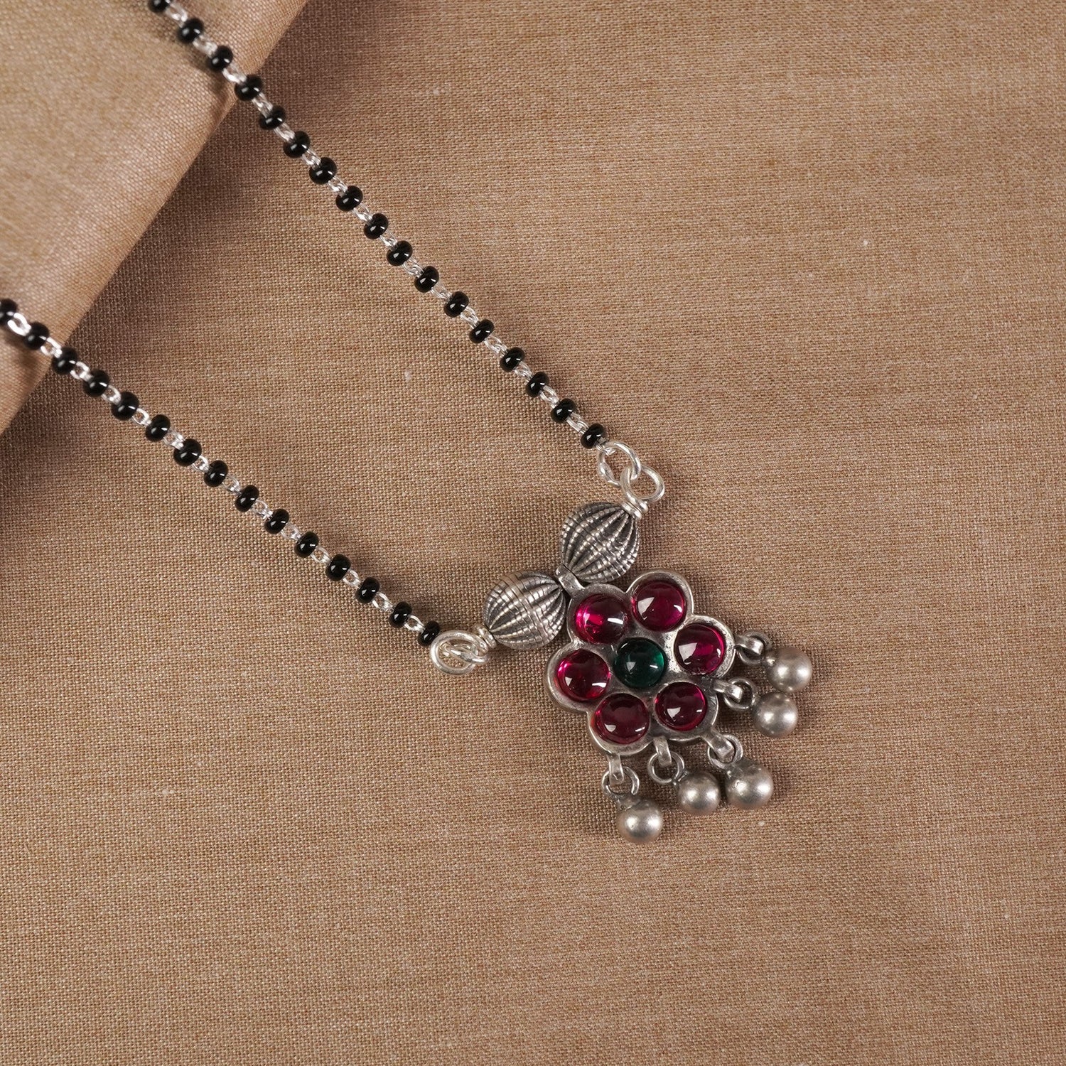 buy pure silver oxidised Mangalsutra online India