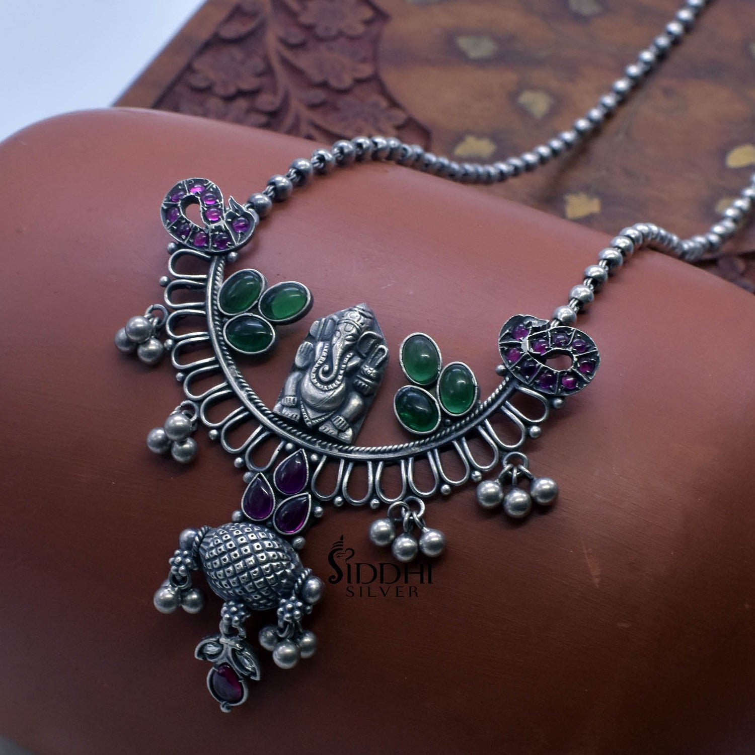 Chandrakor Ganesha ball chain necklace