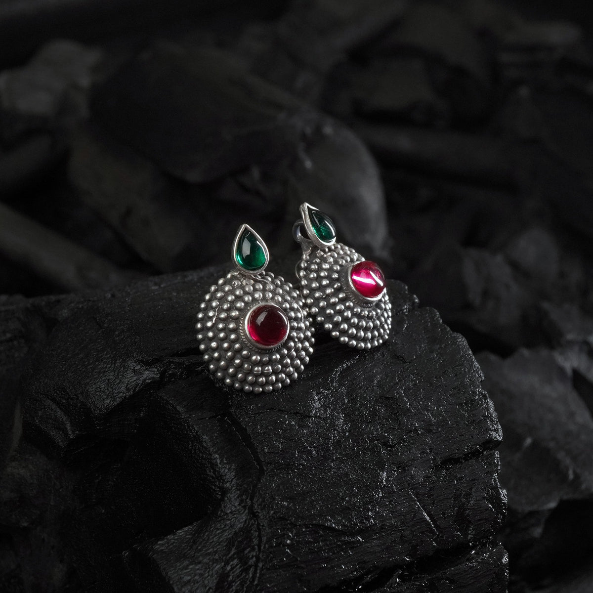 Daily Wear Silver Oxidised Earrings