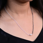 silver pearl mangalsutra