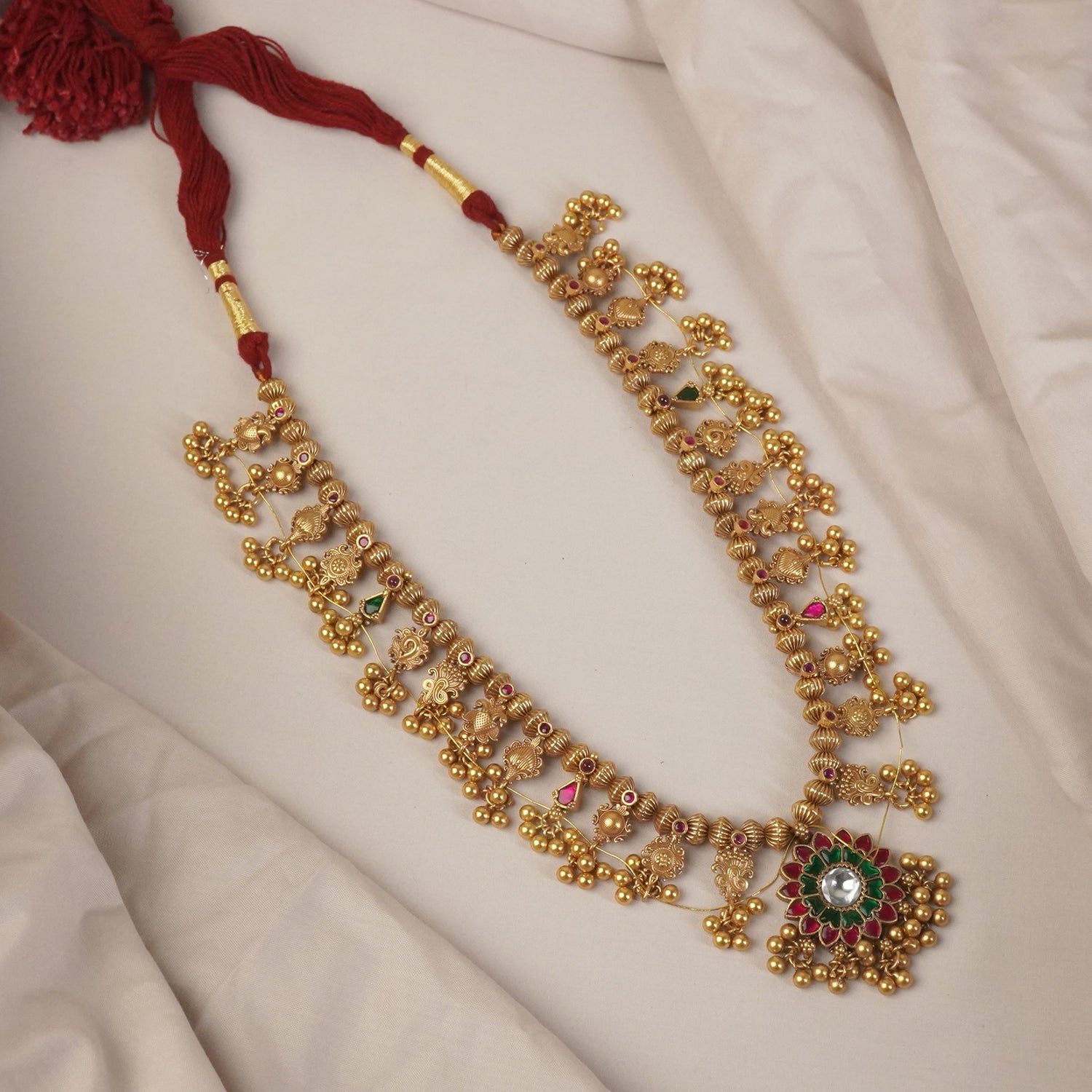 Long Gold Plated Kolhapuri Saaj Made in 92.5 Silver