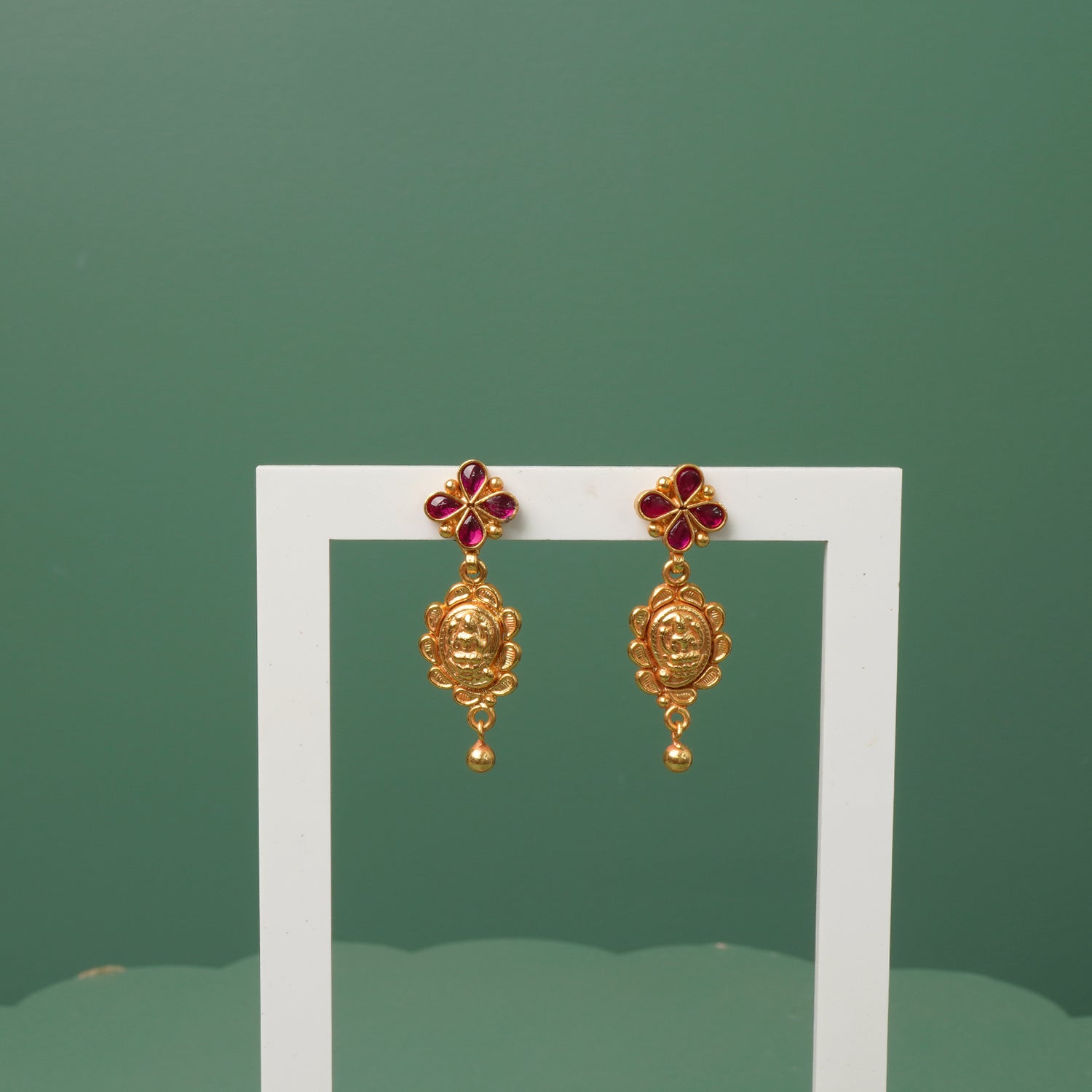 Pure silver gold plated and gheru finished earrings design laxmi koyri