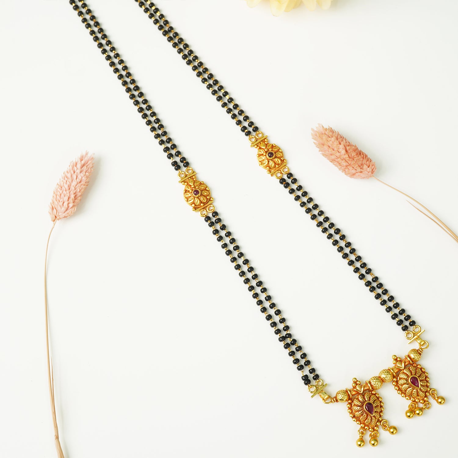 Shop Silver Gold Plated Short Paan Vati Mangalsutra Designs Online