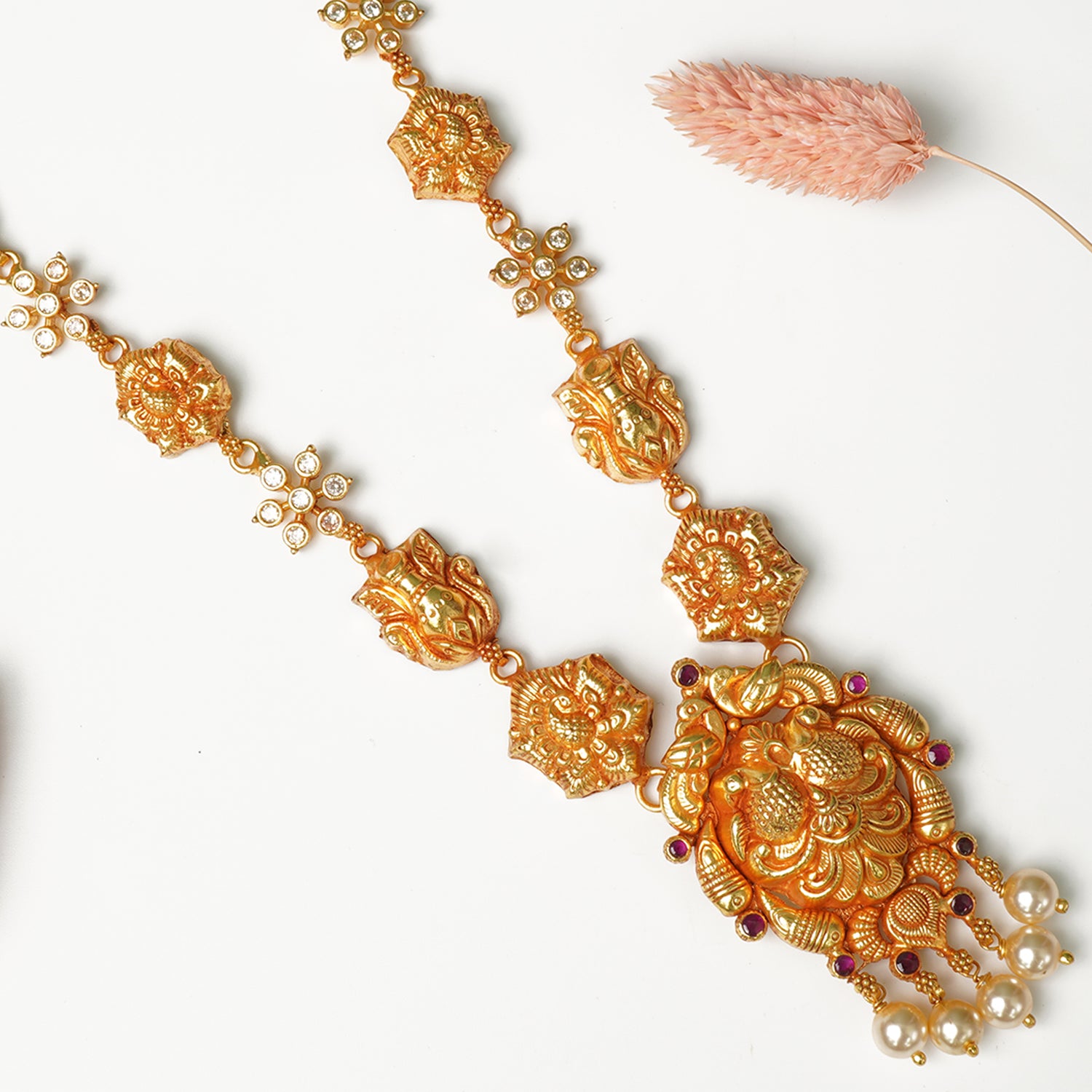 Pure 925 Silver Gheru Gold Plated Light Weight Necklace Designs