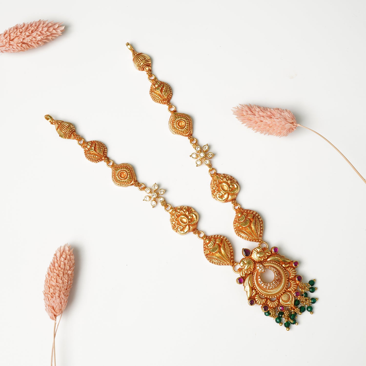 Buy Pure 925 Silver Gheru Gold Plated Light Weight Necklace Design