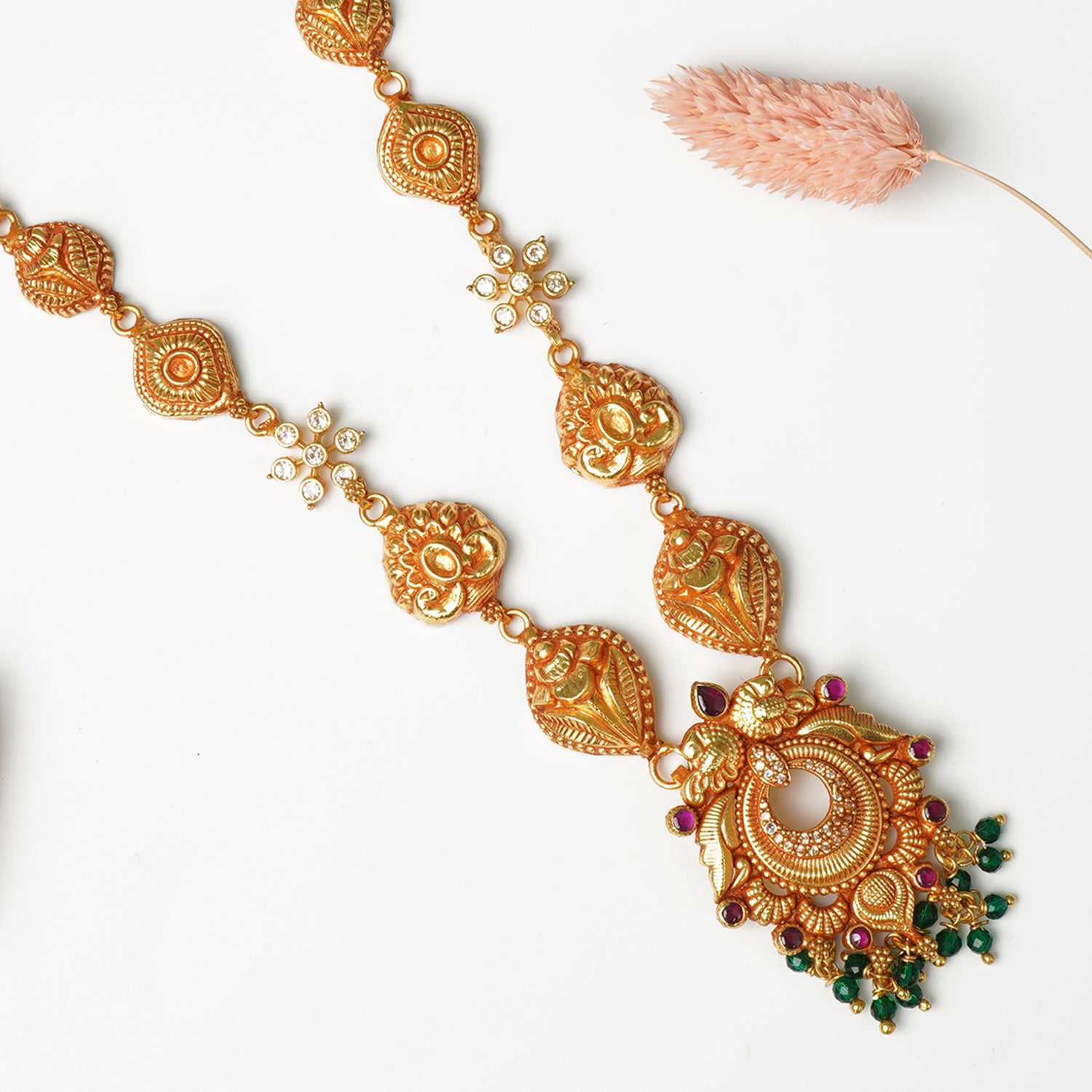 Buy Pure 925 Silver Gheru Gold Plated Light Weight Necklace Design