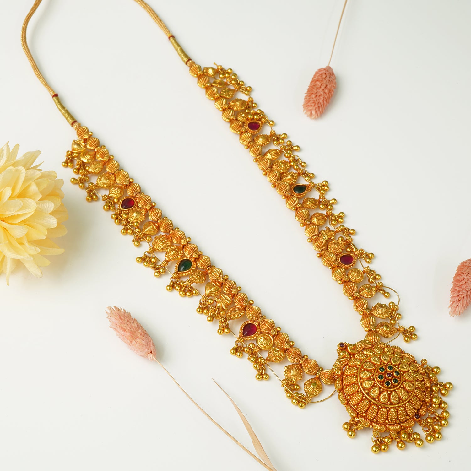 Gold Plated Pure Silver Kolhapuri Saaj - Traditional Design