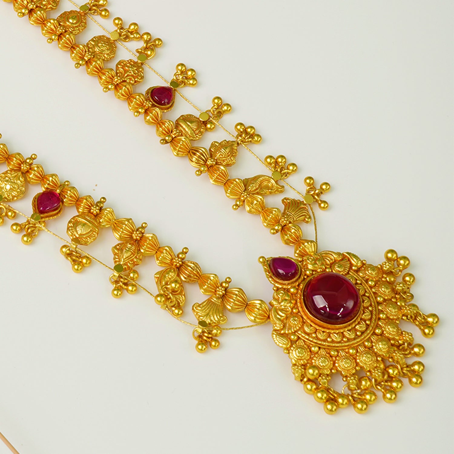 Gold Plated Silver Kolhapuri Saaj - Traditional Maharashtrian Jewellery