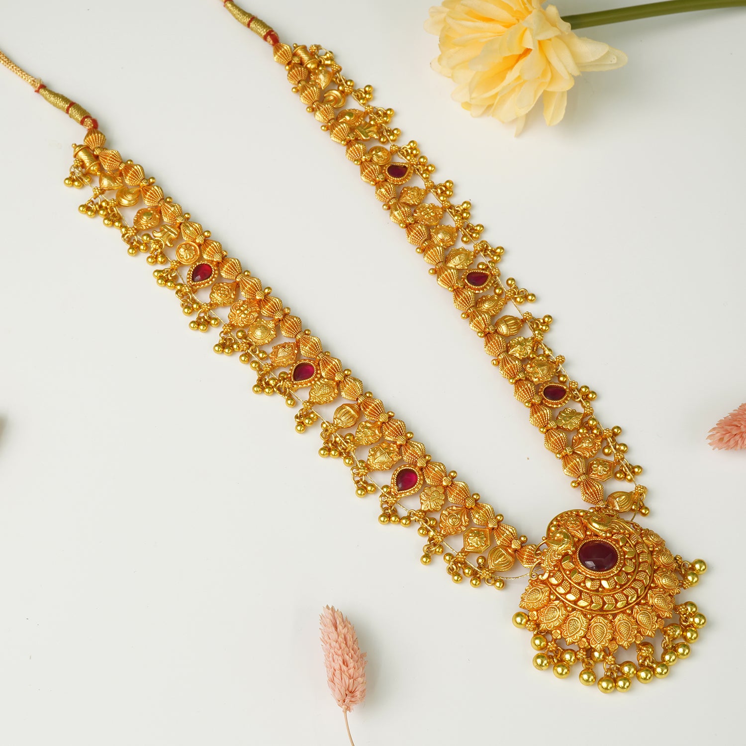 Gold Plated Pure Silver Kolhapuri Saaj - Traditional Maharashtrian Jewellery