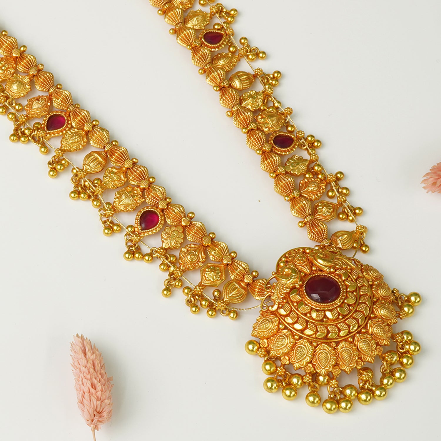 Gold Plated Pure Silver Kolhapuri Saaj - Traditional Maharashtrian Jewellery