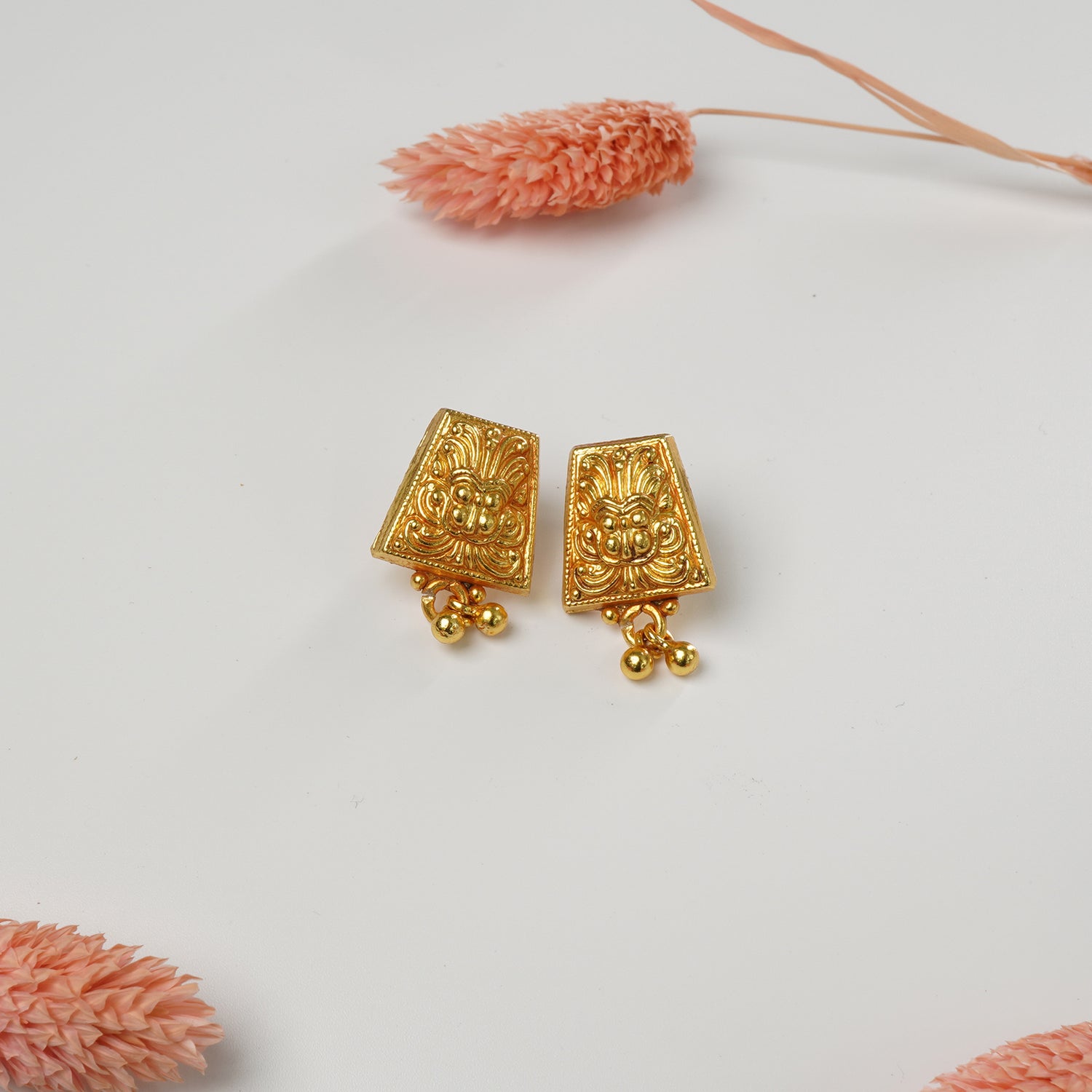 Pure silver gold plated traditional KirthiMukh Earrings