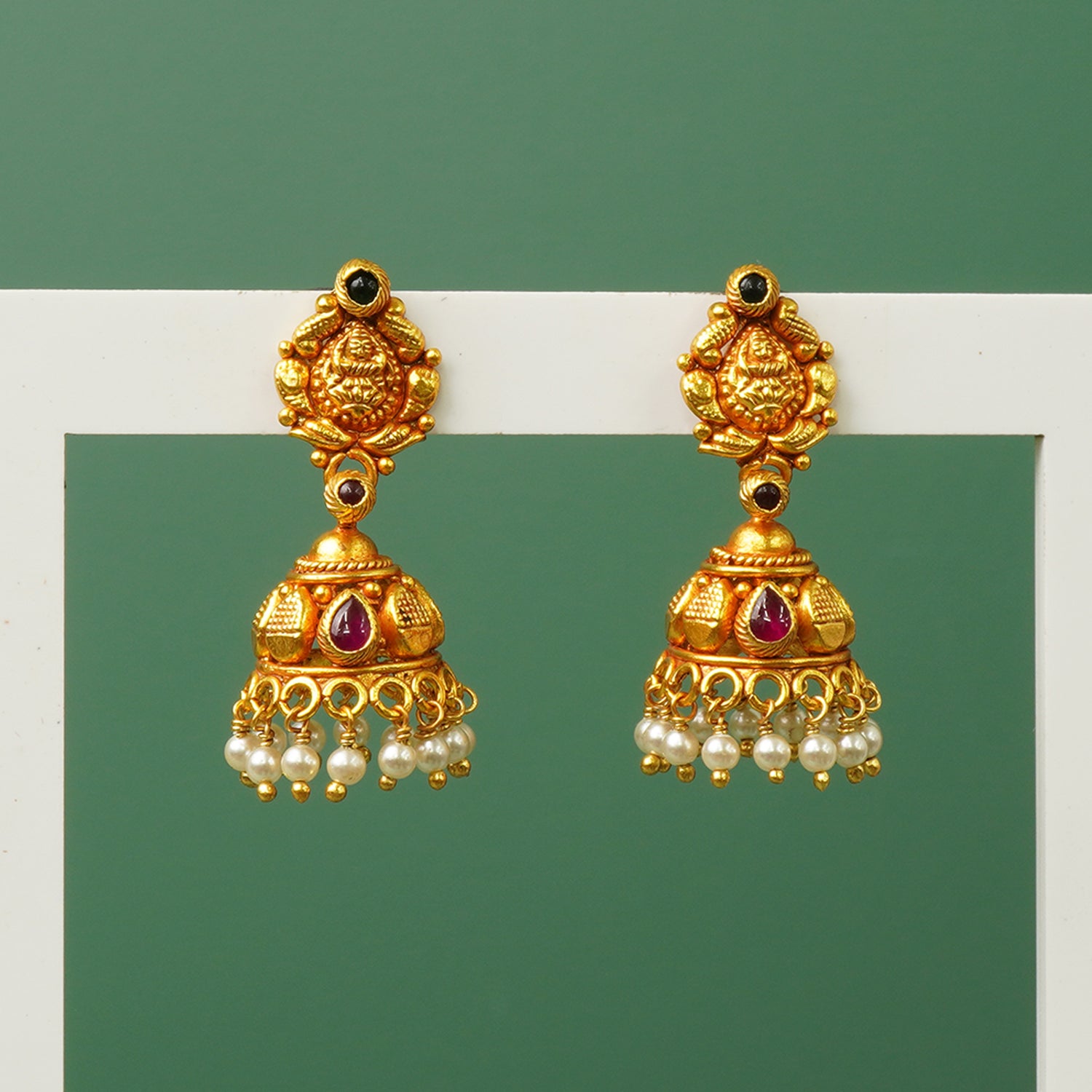 Shop Gold Plated 925 Silver Jhumkas Online Gheru Finish Design