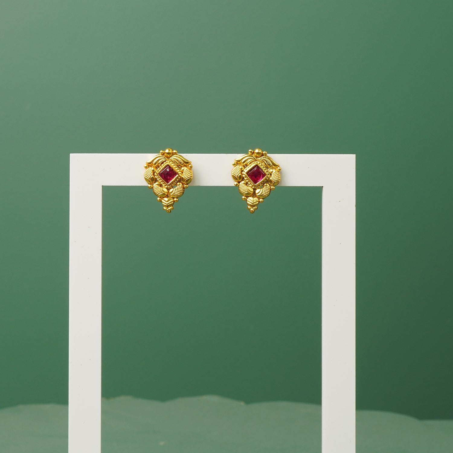 Pure 925 Silver Gold Plated Temple Studs