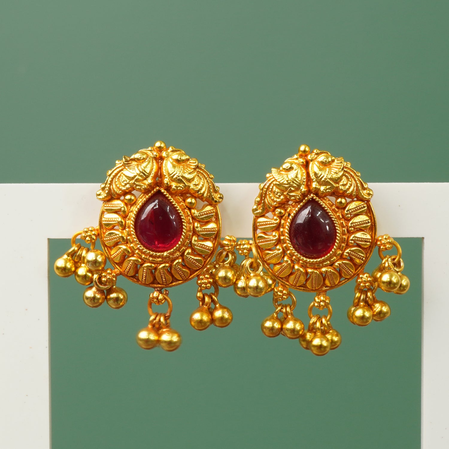 Gold Look 925 Silver Earrings - Temple & Daily Wear Designs