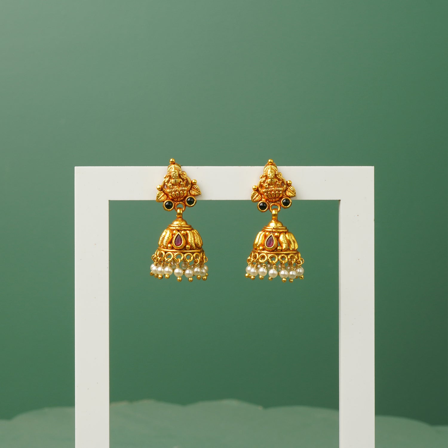 Gold Plated 925 Silver Jhumka Designs Online With Pearl Latkans