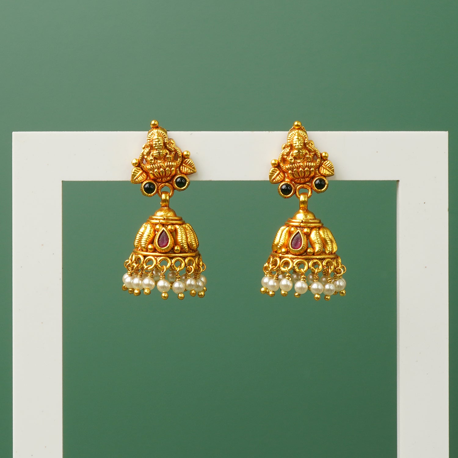 Gold Plated 925 Silver Jhumka Designs Online With Pearl Latkans