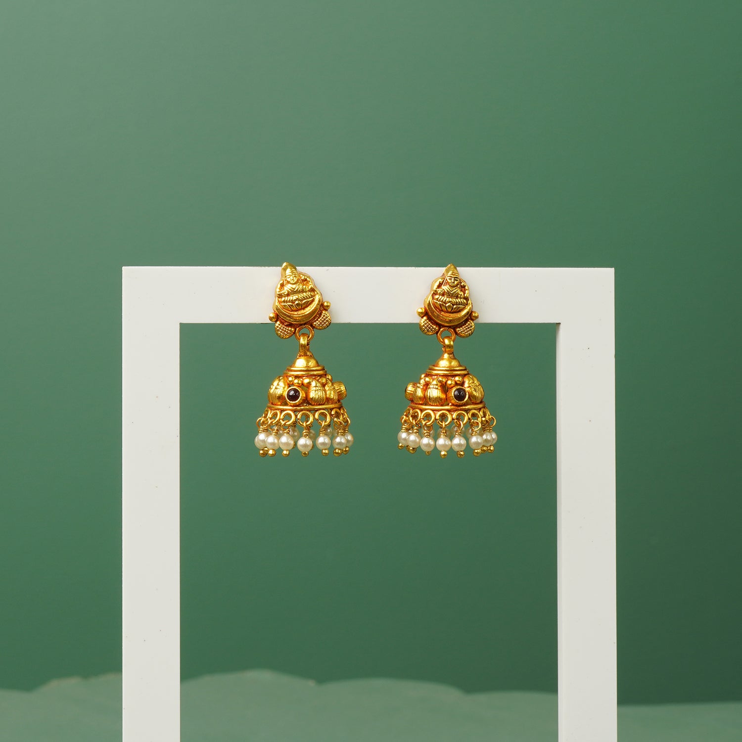 Gold Plated 925 Silver Jhumka Designs Online With Pearls