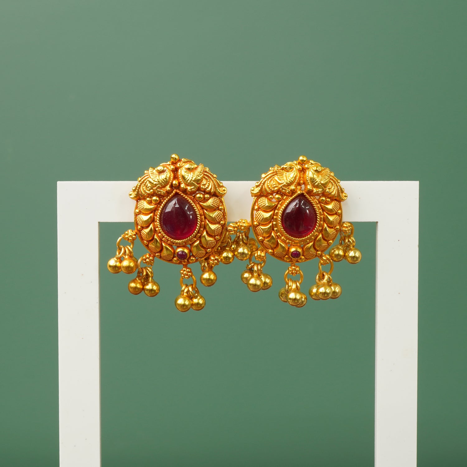 Buy Pure 925 Silver Gold Plated Earrings Design Online