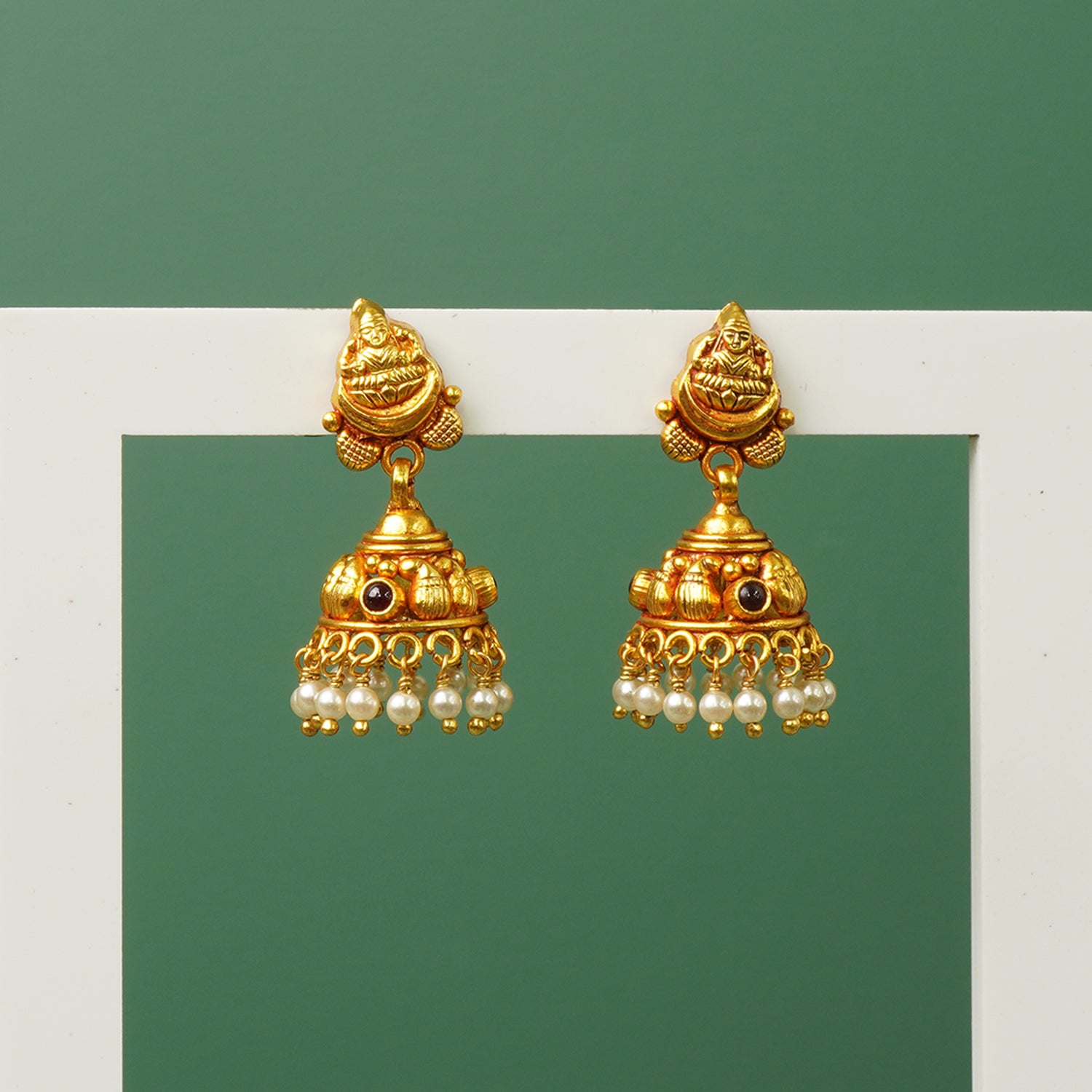 Gold Plated 925 Silver Jhumka Designs Online With Pearls