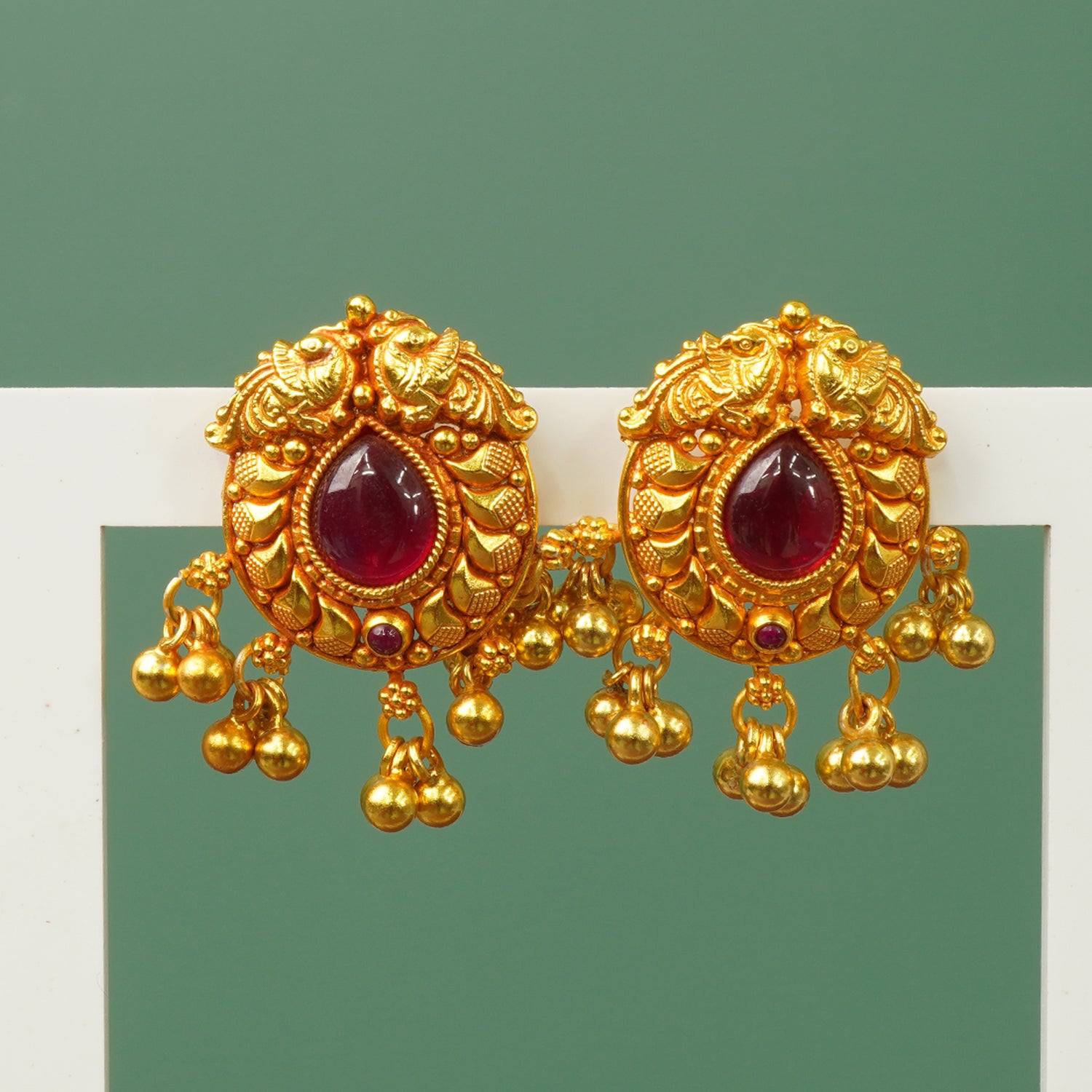 Buy Pure 925 Silver Gold Plated Earrings Design Online