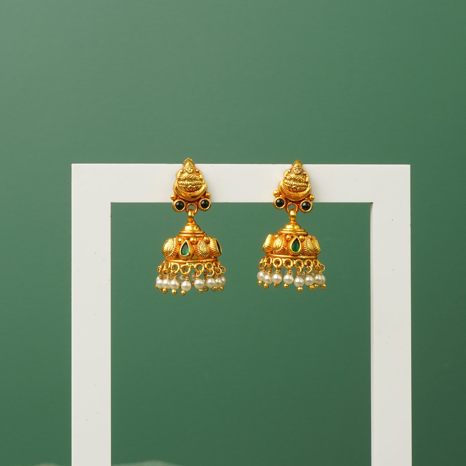 Gold Plated 925 Silver Jhumkas Online With Pearls