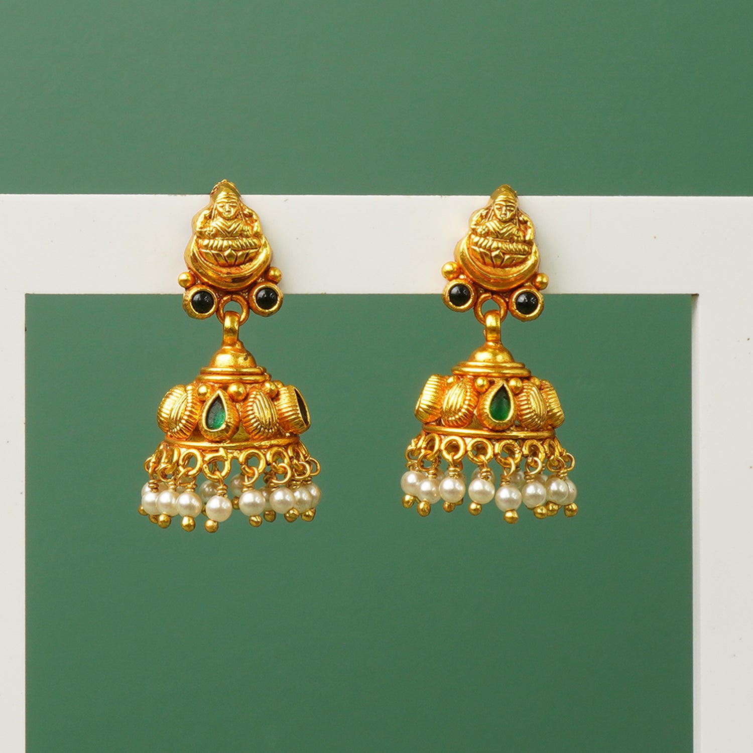 Gold Plated 925 Silver Jhumkas Online With Pearls