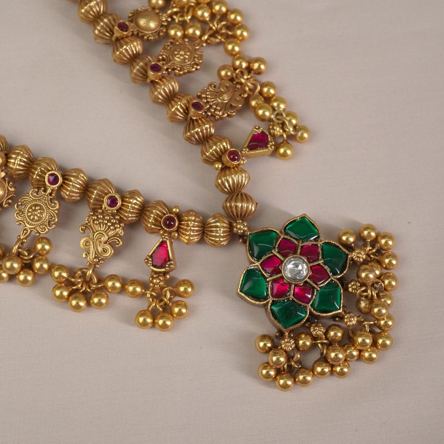 Gold Plated Maharashtrian Antique Kolhapuri Saaj Design