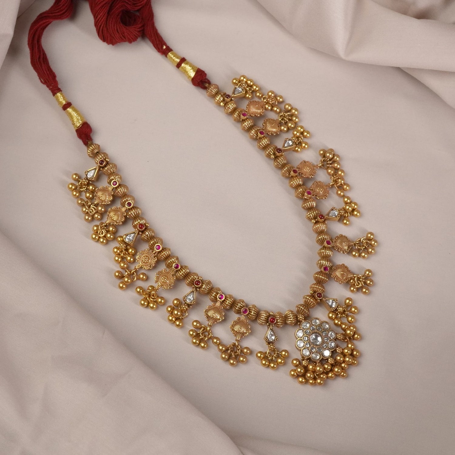 Gold Plated Maharashtrian Kundan Kolhapuri Saaj Necklace