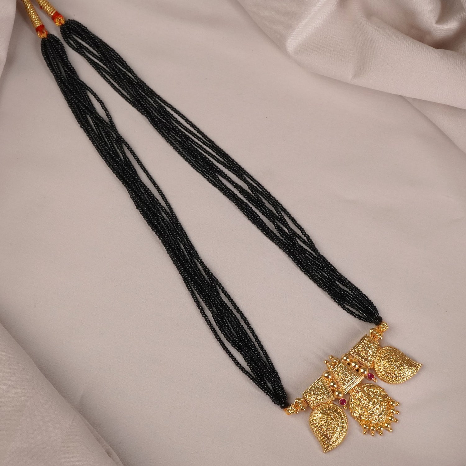 Gold Plated Maharashtrian Silver Mangalsutra Design Long Koyri-Laxmi