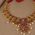 Gold Plated Nagas Nakshi Silver Necklace