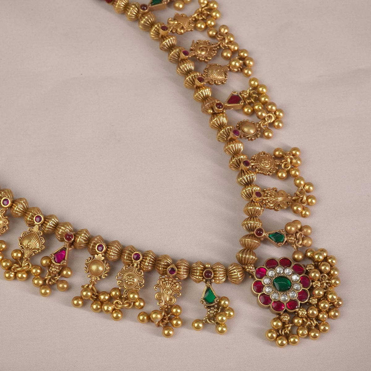 Gold Plated Silver Kolhapuri Saaj to wear with traditional attire.