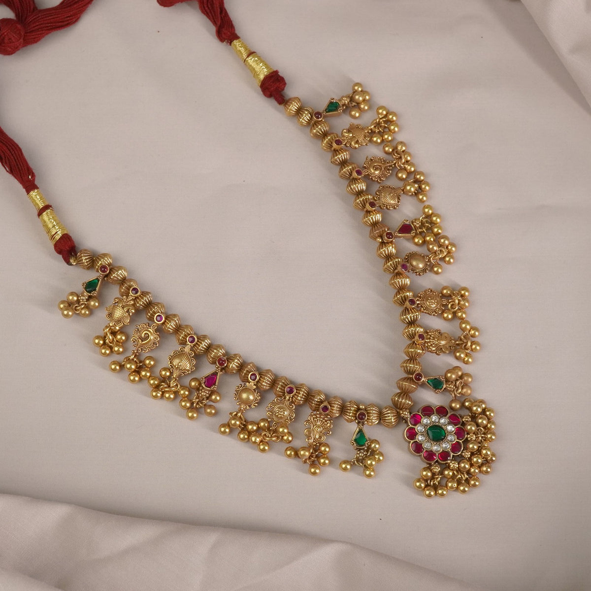 Gold Plated Silver Kolhapuri Saaj to wear with traditional attire.