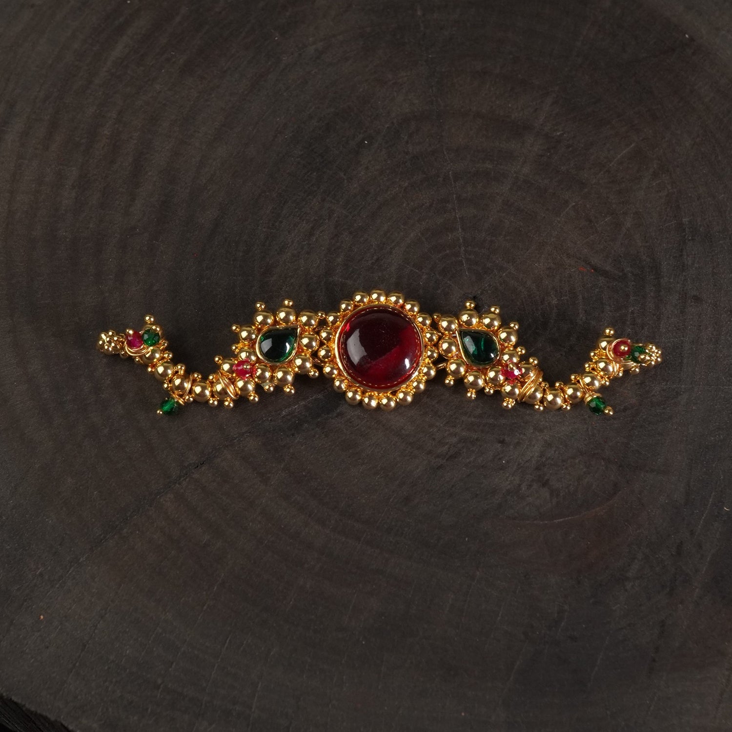 Gold Plated Silver Nath Choker Cum Bajuband Design