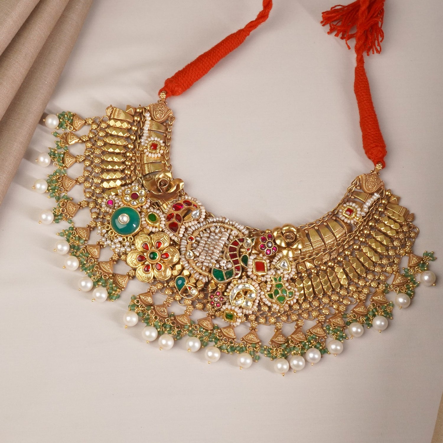 Gold Plated Silver Statement Necklace