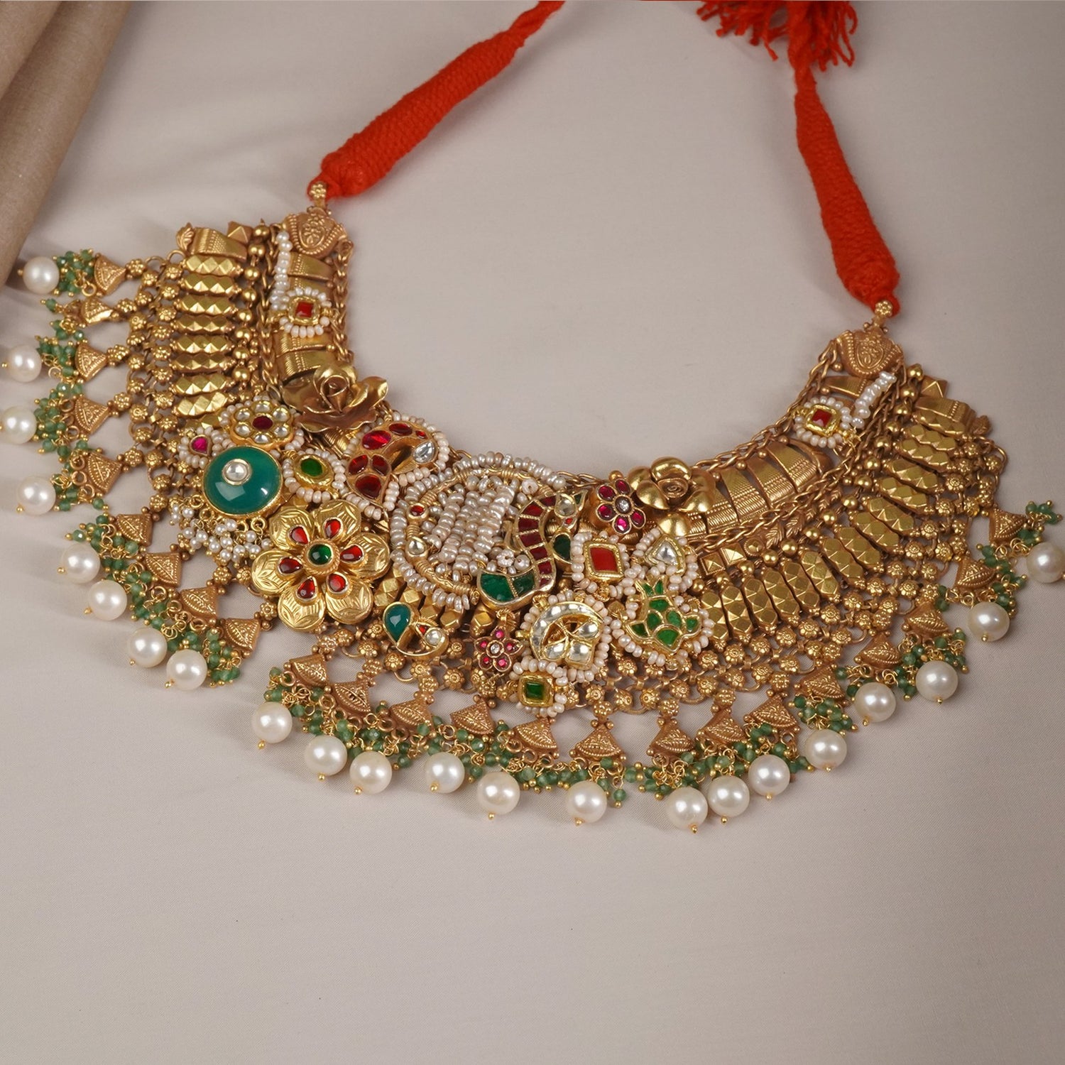 Gold Plated Silver Statement Necklace