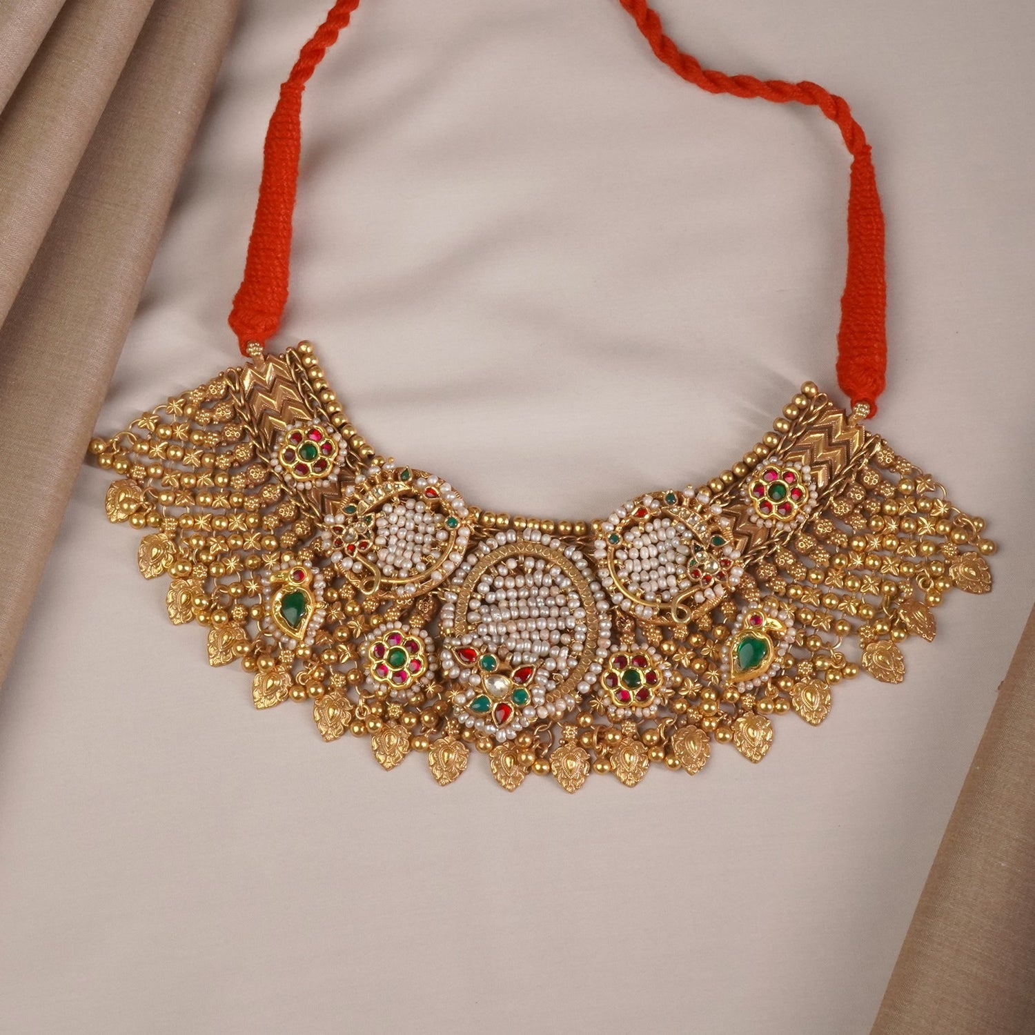 Gold Plated Silver Statement Regal Necklace